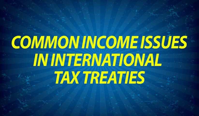Common income issues in international tax treaties
